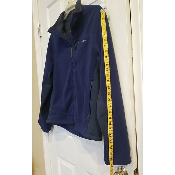Vtg Mens LL Bean Navy & Gray Full Zip Micro Fleece Jacket , Grey Interior Sz… - Picture 9 of 12